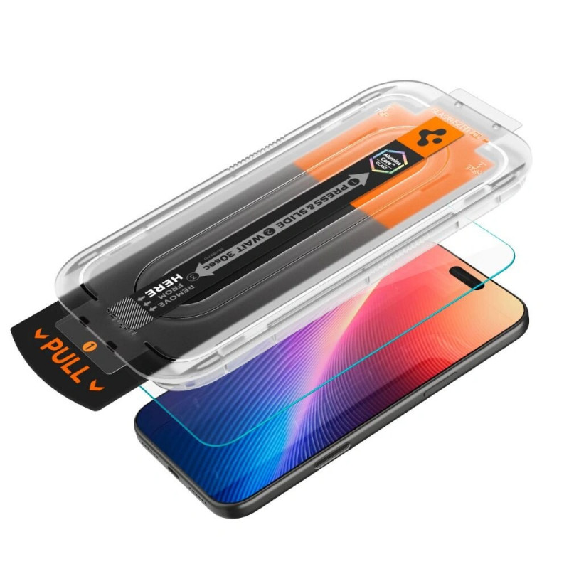 Spigen Glas.tR EZ Fit HD AGL10097 ekrāna aizsargplēve Apple iPhone 17 Pro, caurspīdīga