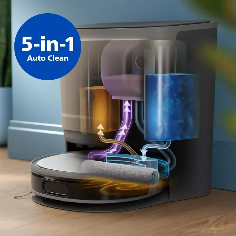 Philips HomeRun 9000 Series XU9100/10 Aqua robotu putekļsūcējs, melns