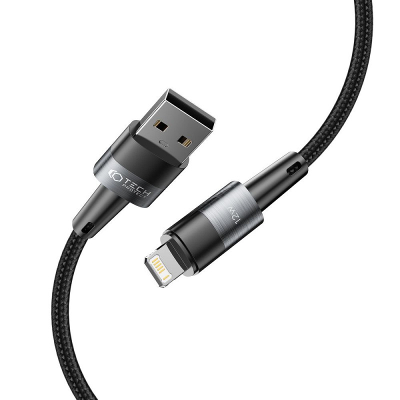 Tech-Protect UltraBoost USB-A/Lightning kabelis 12W 2.4A 100 cm, pelēks