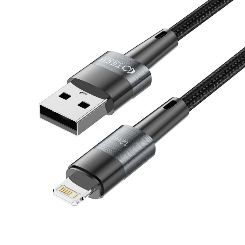 Tech-Protect UltraBoost USB-A/Lightning kabelis 12W 2.4A 100 cm, pelēks