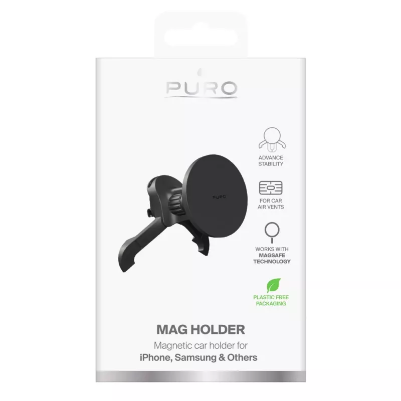 PURO regulējams auto turētājs, saderīgs ar MagSafe, melns