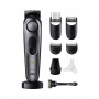 Braun BeardTrimmer 7 BT7420 bārdas trimeris ar bārddziņa piederumiem, mazgājams, uzlādējams, pelēks