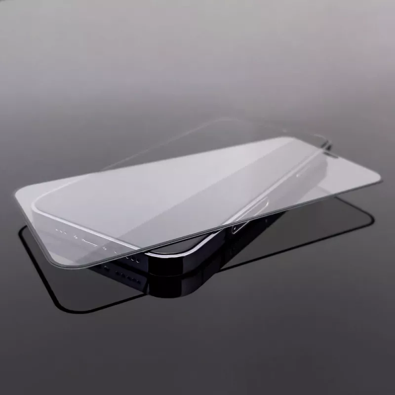 Wozinsky Super Tough Full Glue rūdītais stikls ar Case Friendly rāmi iPhone 14 Plus / 13 Pro Max, melns