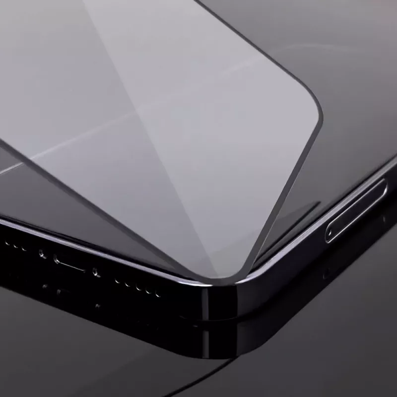 Wozinsky Super Tough Full Glue rūdītais stikls ar Case Friendly rāmi iPhone 14 Plus / 13 Pro Max, melns