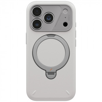 UNIQ Elix 360 Rotating Kickstand vāciņš Apple iPhone 18 Pro / 17 Pro, gaiši pelēks