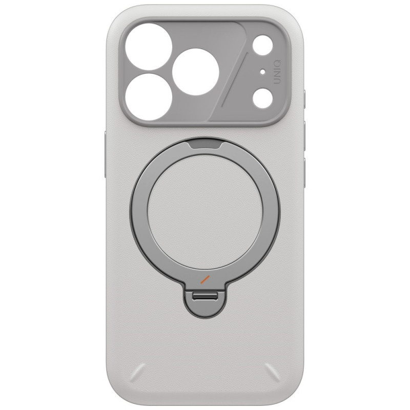 UNIQ Elix 360 Rotating Kickstand vāciņš Apple iPhone 18 Pro / 17 Pro, gaiši pelēks