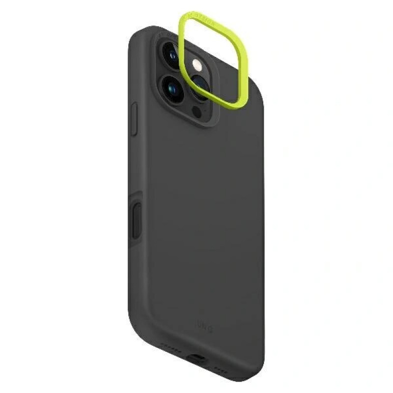 UNIQ Lino Hue vāciņš Apple iPhone 16 Pro, Magclick Charging, charcoal grey