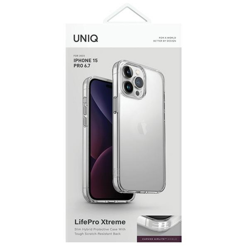 UNIQ LifePro Xtreme vāciņš Apple iPhone 15 Pro Max, kristāldzidrs, caurspīdīgs
