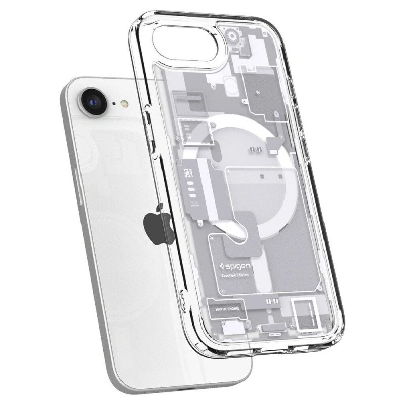 Spigen Ultra Hybrid Mag MagSafe vāciņš Apple iPhone 17e / 16e, Zero One, balts