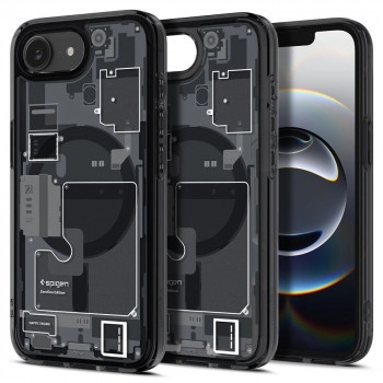 Spigen Ultra Hybrid Mag MagSafe apvalks ar magnētisko gredzenu Apple iPhone 17e / 16e, Zero One Black