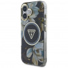 Guess Glitter Flowers Triangle Buttons MagSafe vāciņš Apple iPhone 16, melns