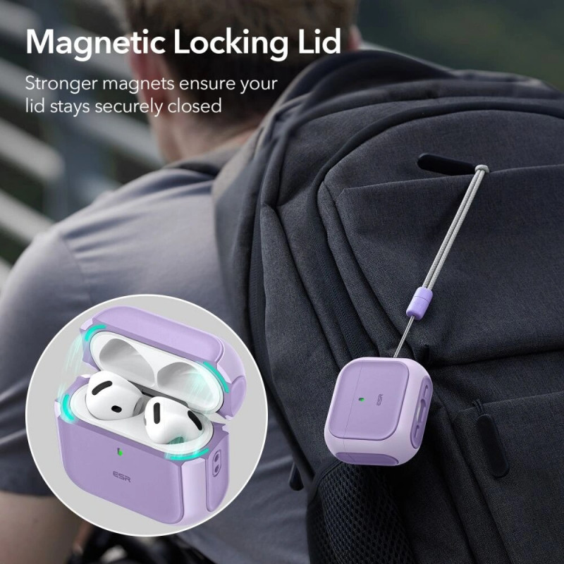ESR Orbit HaloLock MagSafe apvalks Apple AirPods 4, purpura