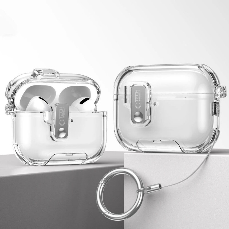 Tech-Protect Bounce Pro Apple AirPods Pro 3 uzlādes futrāļa pārvalks, Clear