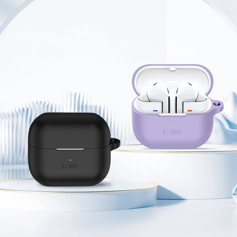 Tech-Protect Silicone Hook silikona maciņš Samsung Galaxy Buds 3 / 3 FE / 3 Pro, lavandas krāsā