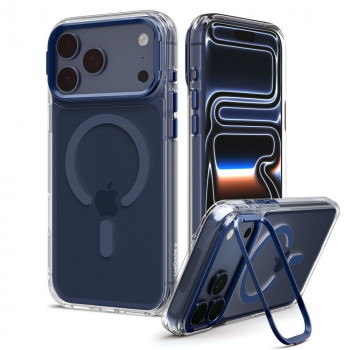Spigen Ultra Hybrid Optik S MagSafe vāciņš Apple iPhone 17 Pro / 18 Pro, Clear/Deep Blue
