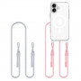 Tech-Protect FlexAir Chain MagSafe vāciņš Apple iPhone 16, caurspīdīgs, ar pelēku un rozā aukliņu