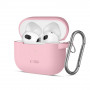 Tech-Protect Silicone Hook futrālis Apple AirPods 3 ar karabīni, Dusty Pink