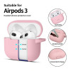 Tech-Protect Silicone Hook futrālis Apple AirPods 3 ar karabīni, Dusty Pink