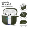 Tech-Protect Silicone Hook silikona maciņš Apple AirPods 3 ar karabīni, Olive Green