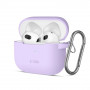 Tech-Protect Silicone Hook futrālis Apple AirPods 3 ar karabīni, Lavender