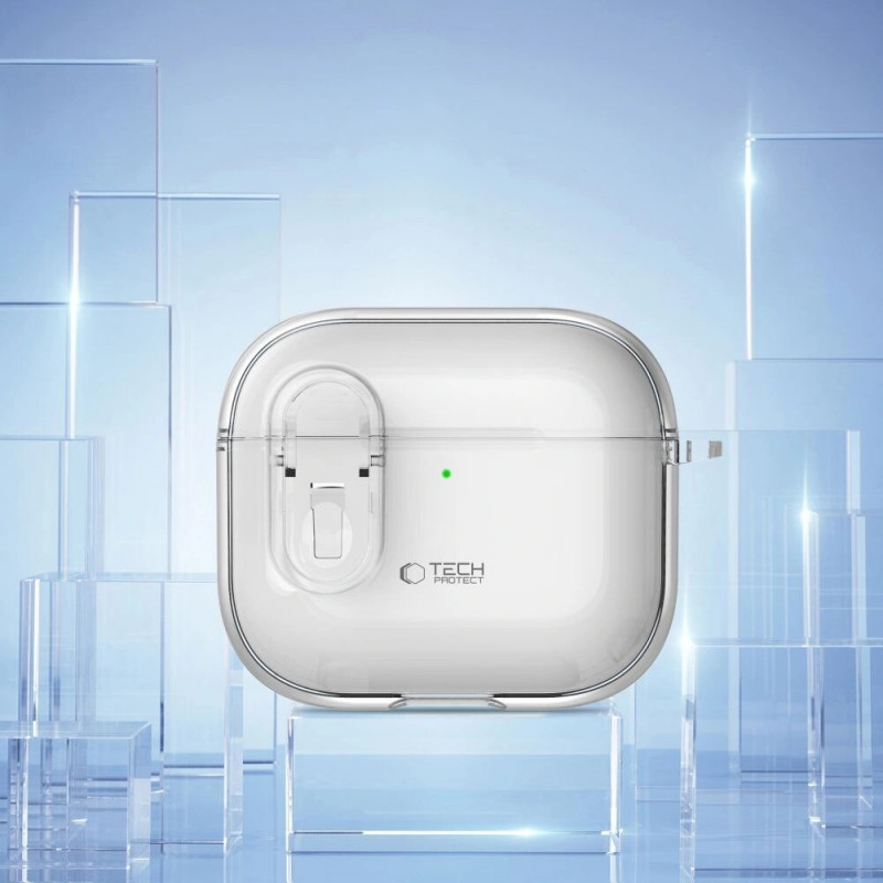 Tech-Protect Slim Hook vāciņš Apple AirPods 4, caurspīdīgs