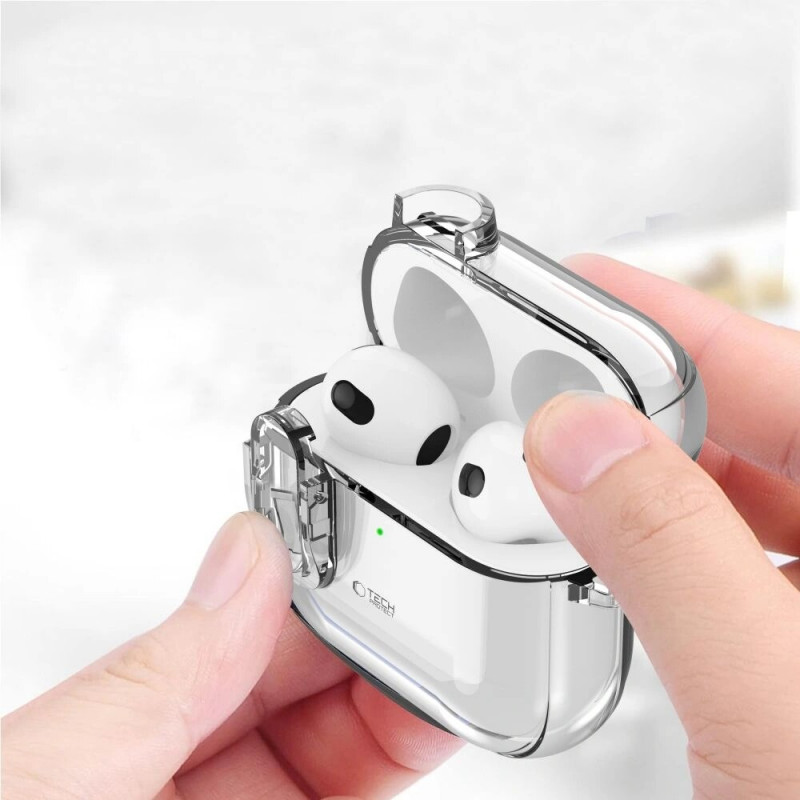 Tech-Protect Slim Hook vāciņš Apple AirPods 4, caurspīdīgs