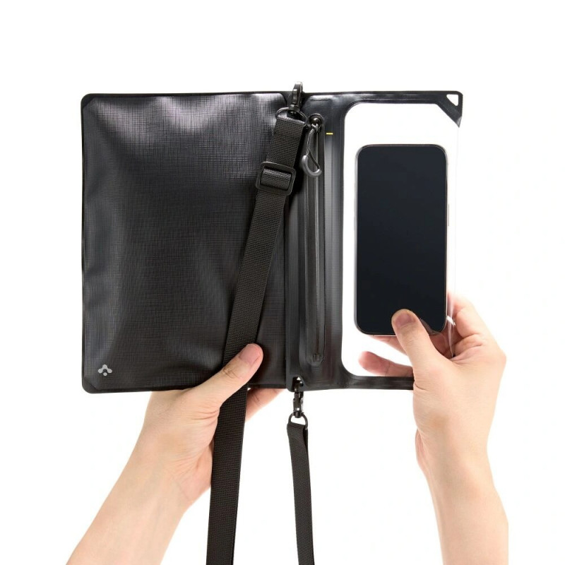 Spigen A640 universālais ūdensizturīgais futrālis-pārkaklājamā soma, melna