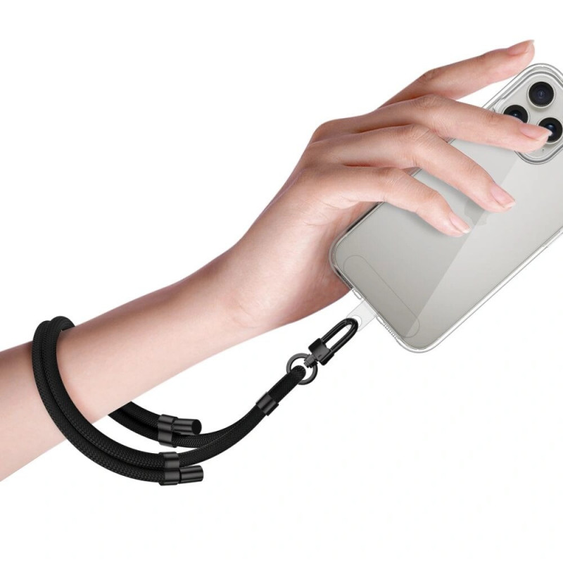Tech-Protect C4S Rope aproce ar auklu telefonam, melna