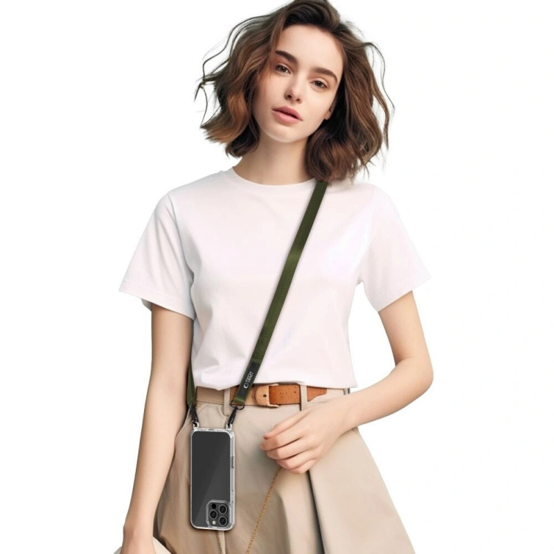 Tech-Protect C6S Rope Crossbody telefona siksnīte 2-in-1, Cargo Khaki (olivkrāsa)