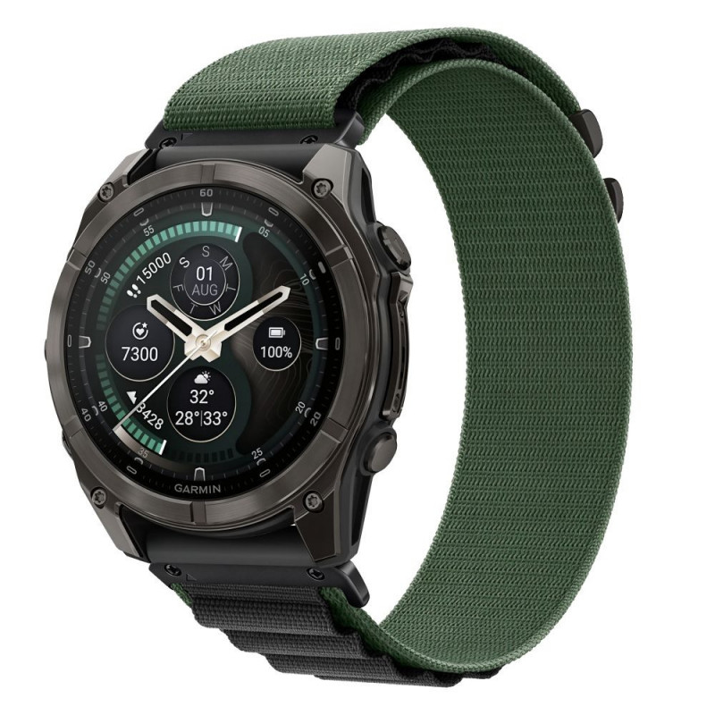 Tech-Protect Nylon Pro THP6034 pulksteņa siksniņa Garmin Fenix 5X / 5X Plus / 6X / 6X Pro / 7X / 8 / 8 Pro / 9 / 9 Pro (51 mm), zaļa / melna