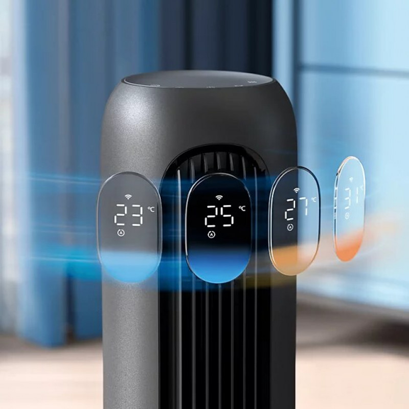 Philips 7000 Series CX7550/01 bezlāpstiņu torņa ventilators, melns