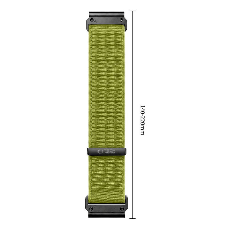 Tech-Protect NylonLoop THP6106 pulksteņa siksniņa Garmin Fenix 5X / 5X Plus / 6X / 6X Pro / 7X / 8 / 8 Pro / 9 / 9 Pro (51 mm), electric lime