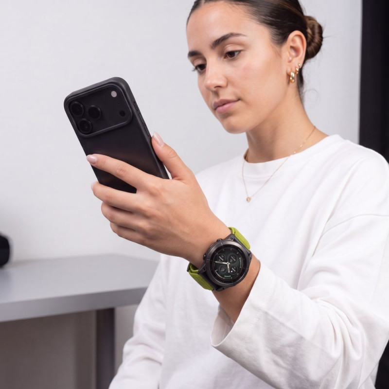 Tech-Protect NylonLoop THP6106 pulksteņa siksniņa Garmin Fenix 5X / 5X Plus / 6X / 6X Pro / 7X / 8 / 8 Pro / 9 / 9 Pro (51 mm), electric lime