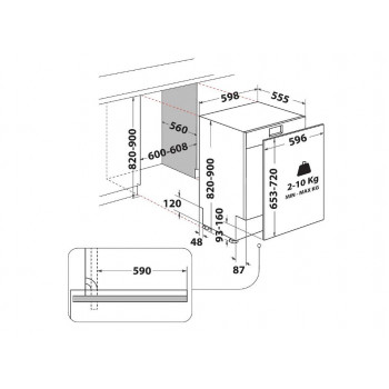 Whirlpool WH7ITD14C6N6 iebūvējamā trauku mazgājamā mašīna, 60 cm, 46 dB, 14 vietas