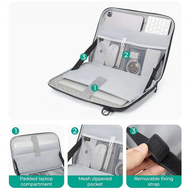 Tech-Protect Ranger-X Tactical portatīvā datora soma 15-16 collām, melna