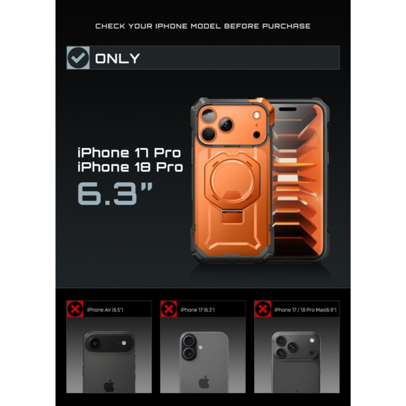 Supcase UB Grip Mag MagSafe korallkrāsas vāciņš Apple iPhone 17 Pro / 18 Pro