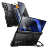 Supcase UB Aero MagSafe maciņš Samsung Galaxy Z Fold 8 Ultra ar rūdīto stiklu un privātuma stiklu, Aramid Black