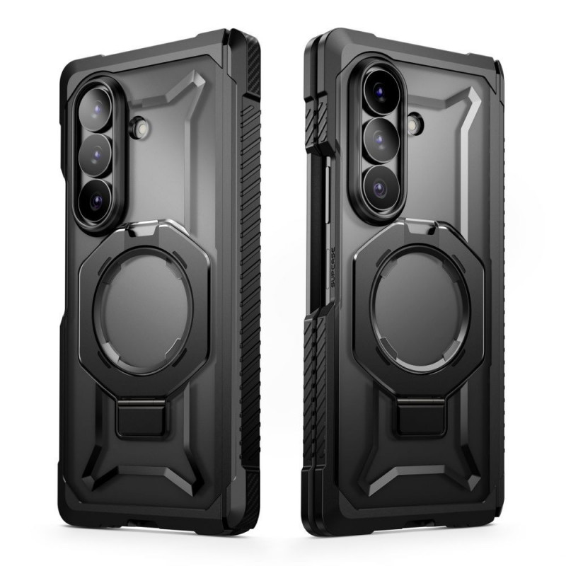 Supcase UB Grip Mag MagSafe vāciņš Samsung Galaxy Z Fold 8 ar rūdīto stiklu un privātuma stiklu, melns