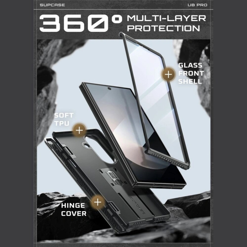 Supcase Unicorn Beetle Pro vāciņš Samsung Galaxy Z Fold 7, melns
