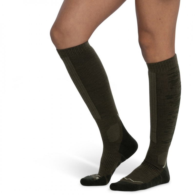Buff Merino HW Over The Calf Socks HWO2 Olive Green L zeķes