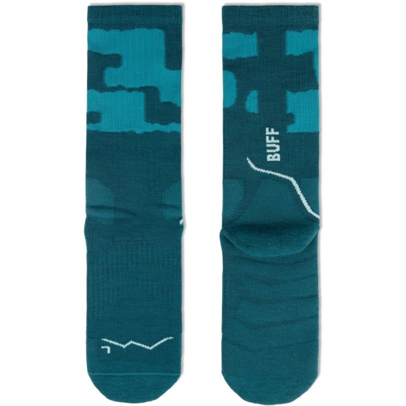 Buff Merino MW Crew MWC2 zeķes, Teal, L