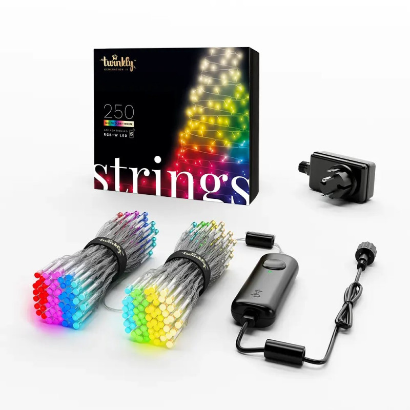 Twinkly Strings 250 LED virtenes TWS250SPP-TEU, 5 mm RGBW, caurspīdīgas