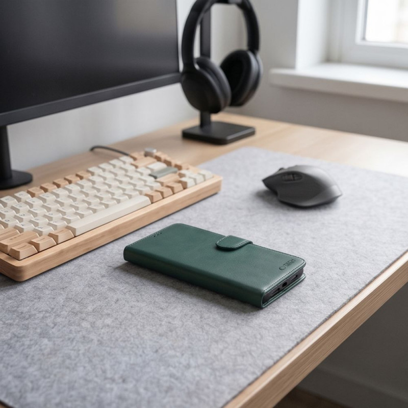 Tech-Protect Wallet viedtālruņa maciņš Xiaomi Redmi Note 17 Pro 5G, zaļš