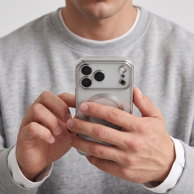 Tech-Protect Magflex MagSafe vāciņš Apple iPhone 17 Pro / 18 Pro, spīdīgi sudraba
