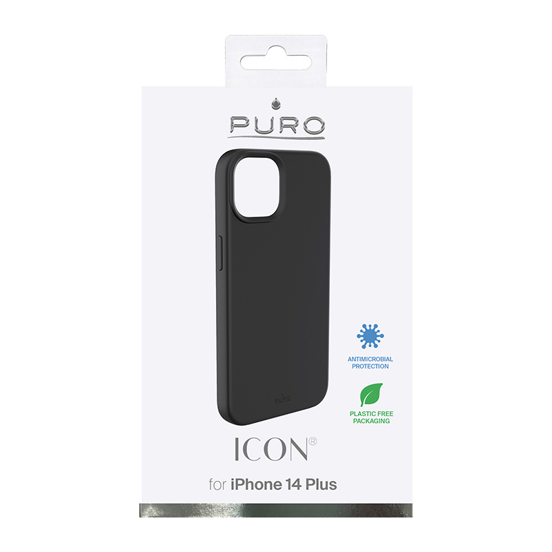 Puro ICON Antimicrobial Cover Apple iPhone 14 Plus / 15 Plus, melns