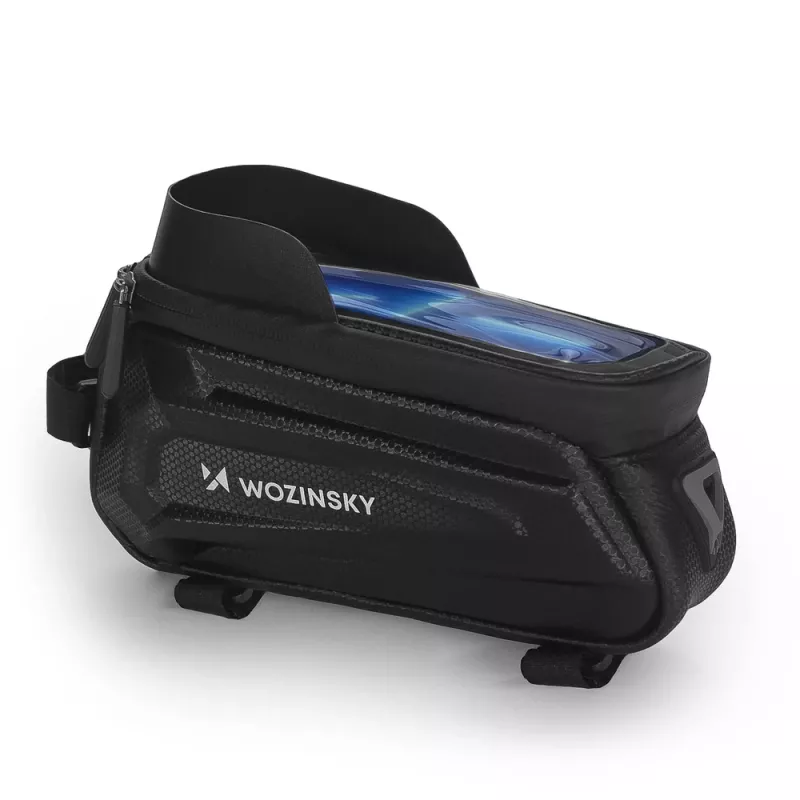 Velosipēda rāmja soma Wozinsky WBB28BK ar tālruņa nodalījumu, 1,7 L, melna