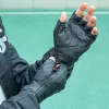 Rockbros 16220006005 motocikla cimdi no eko-ādas, izmērs XXL, melni
