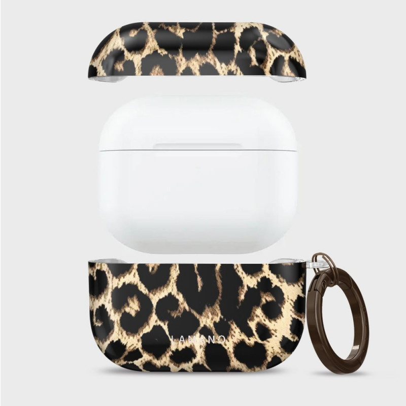 Tech-Protect Lamano futrālis Apple AirPods Pro 3 ar karabīni, Exotic Touch (melns un brūns)