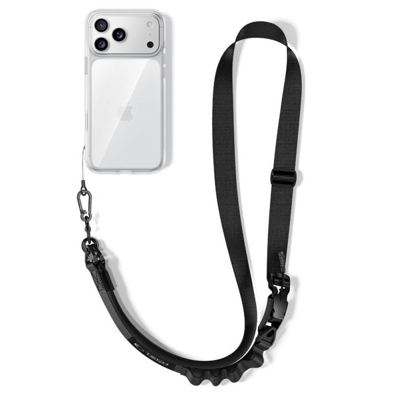 Tech-Protect C9S Rope Crossbody telefona siksna, melna