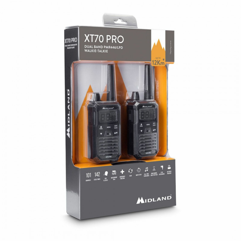 Midland XT70 Pro Duo rācija, melna